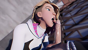 Opplev Den Ultimate Deepthroat-Opplevelsen I 3d Med Spider-Gwen